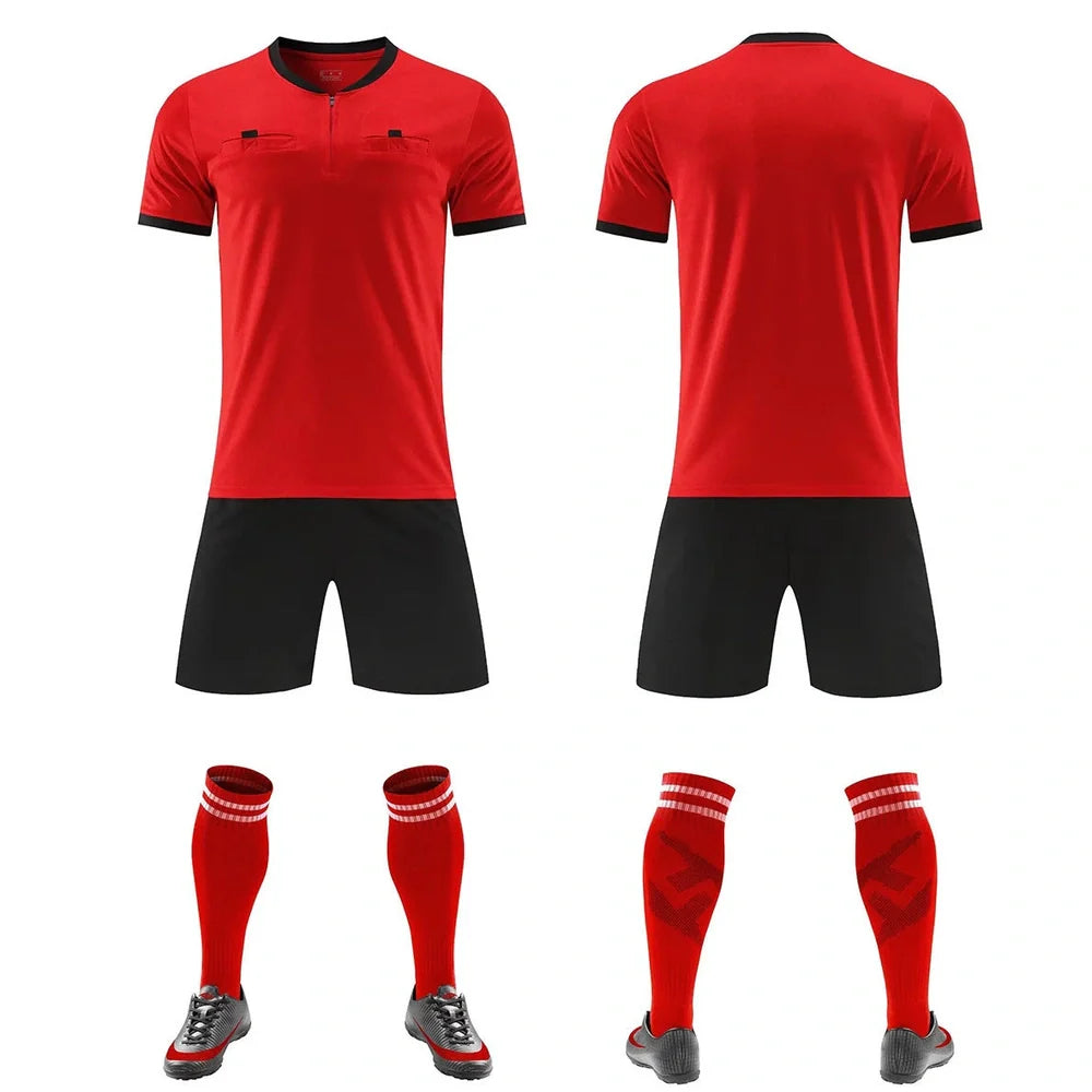 Bamboo fibre football referee clothing suit in yellow with polyester lining for match officials