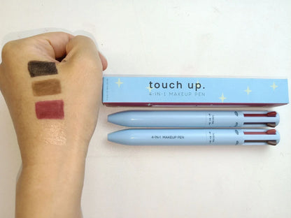Four-in-one eyebrow pencil showing four colour options in 15cm compact refillable design