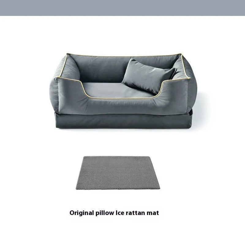 Waterproof dog kennel with removable washable liner in dark green, auburnumber or rock ash colours