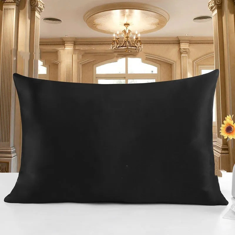 19 M double-sided silk pillowcase in apricot colour showing smooth texture and dimensions