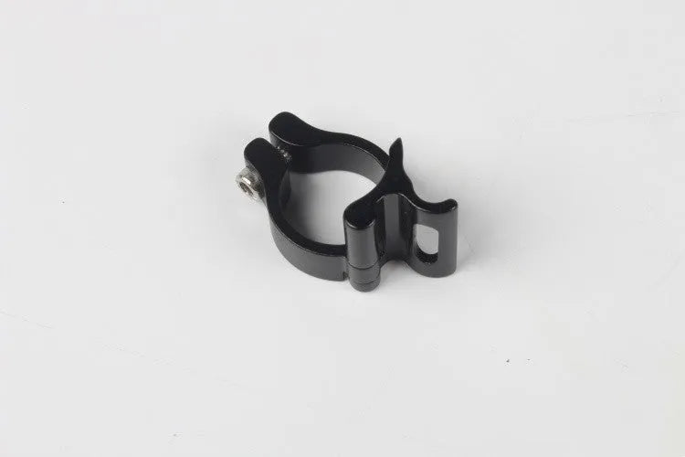 Black aluminium alloy vehicle clamp ring with 28.6mm internal diameter for steel frame mounting
