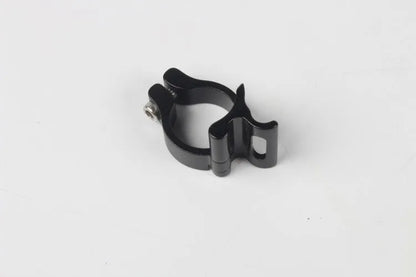 Black aluminium alloy vehicle clamp ring with 28.6mm internal diameter for steel frame mounting