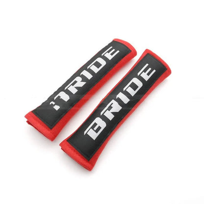 Cotton car seat belt shoulder pad set in black blue red colours with 22.5cm length