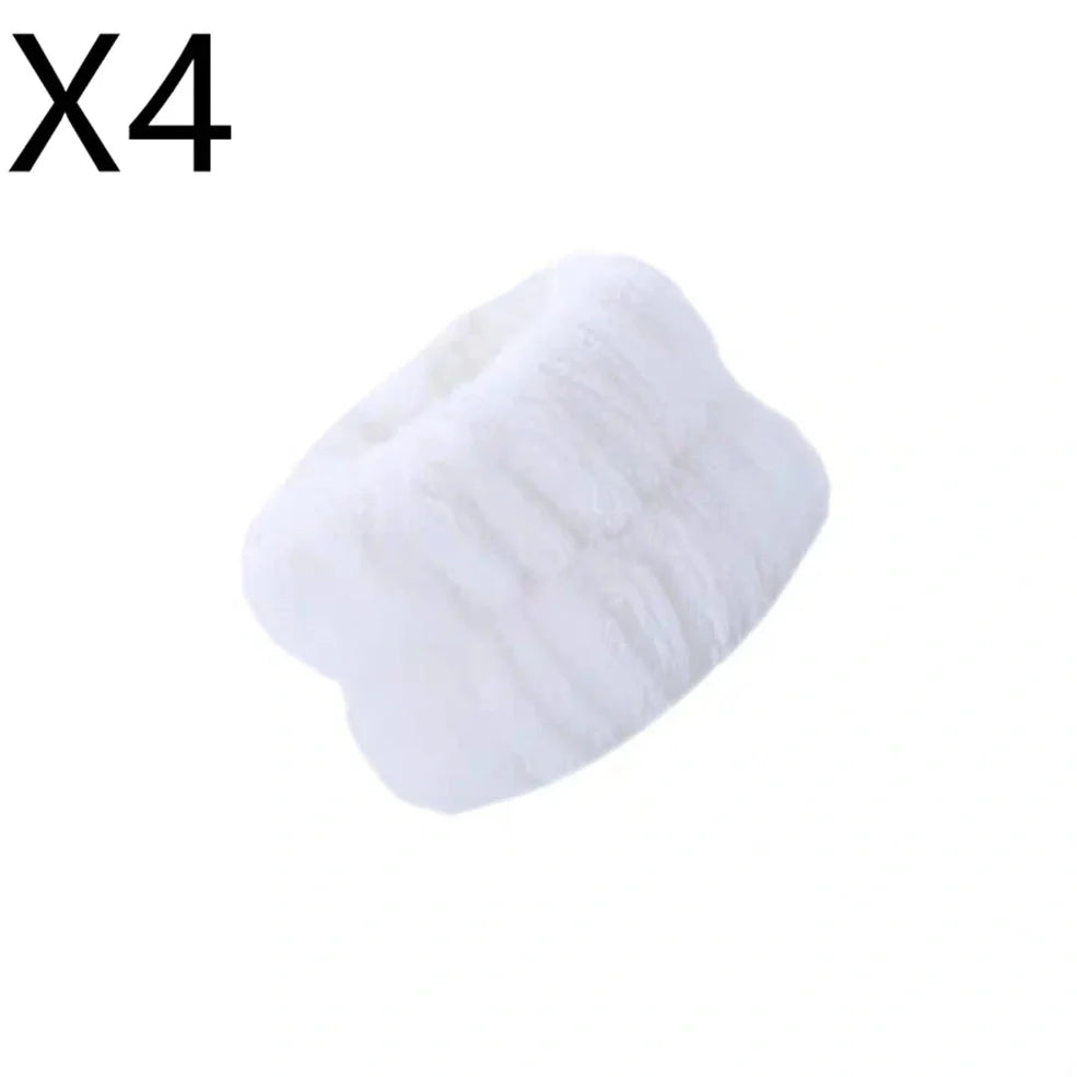 Coral velvet wrist washband with elastic band for facial cleansing, grey colour option shown