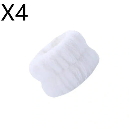 Coral velvet wrist washband with elastic band for facial cleansing, grey colour option shown