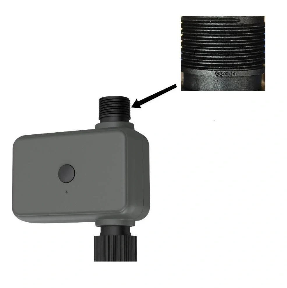 Smart garden irrigation water valve with brass fittings and compact 12cm housing for automated watering control