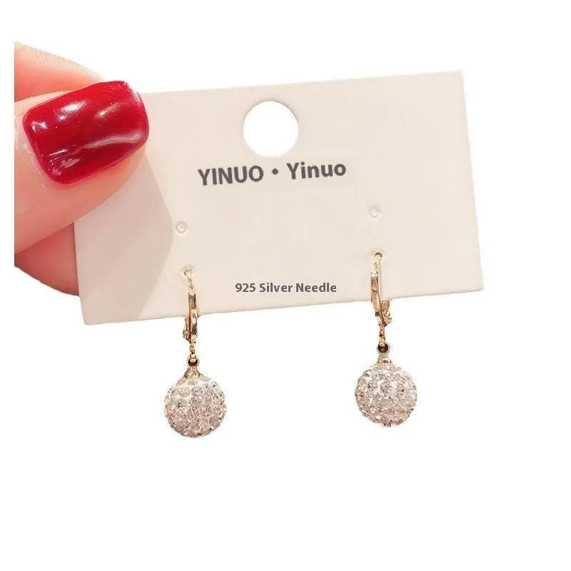 Geometric rose design copper earrings with zircon details in multiple colour options