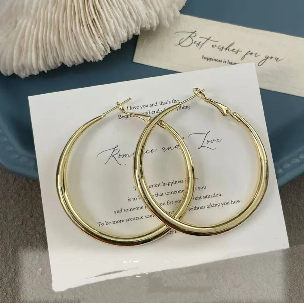 Silver pigment ring earrings with 5cm circular designs on 925 silver posts