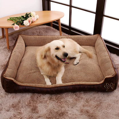 Flannel dog kennel in grey, coffee or beige, removable washable pet house, sizes M to XXL