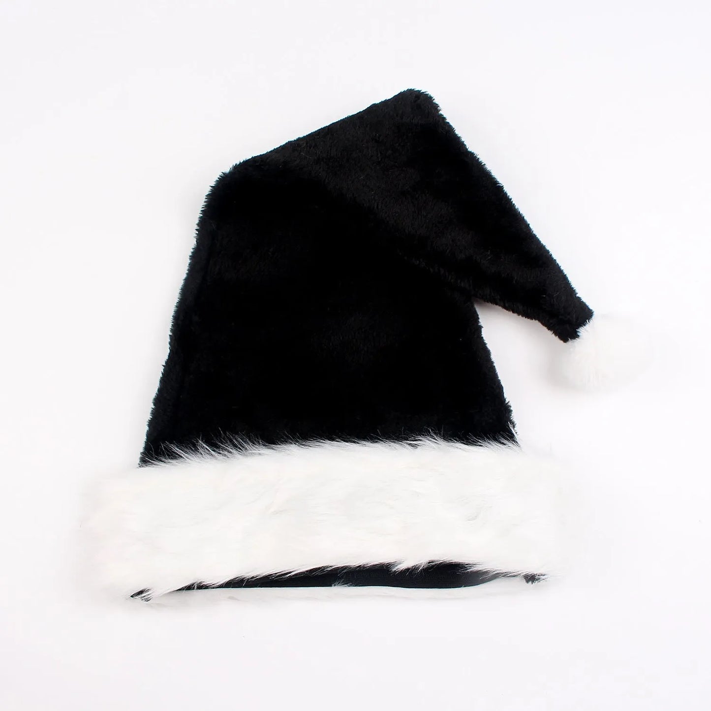 Christmas plush hat in white and black or red and black colour combinations