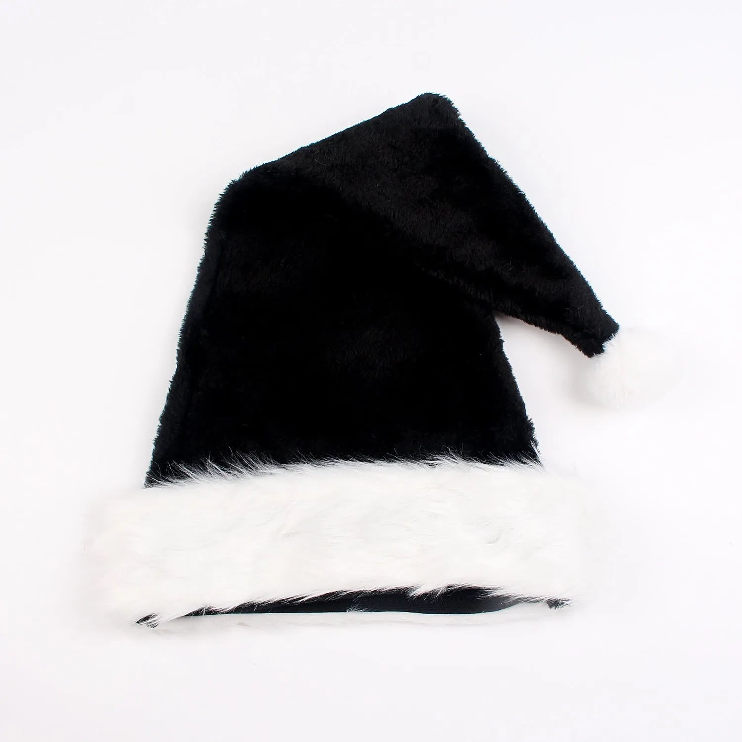 Christmas plush hat in white and black or red and black colour combinations