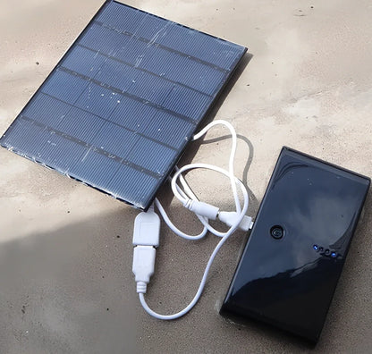 6V 3.5W solar charger panel measuring 165x135mm with USB port for mobile device charging