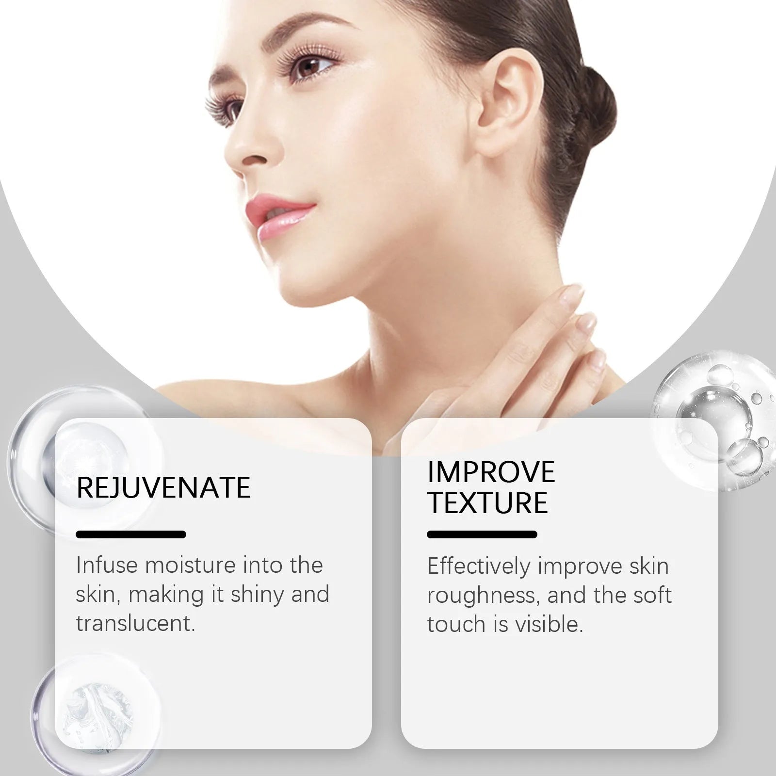 Four collagen tightening facial masks from a pack, showing sheet mask size