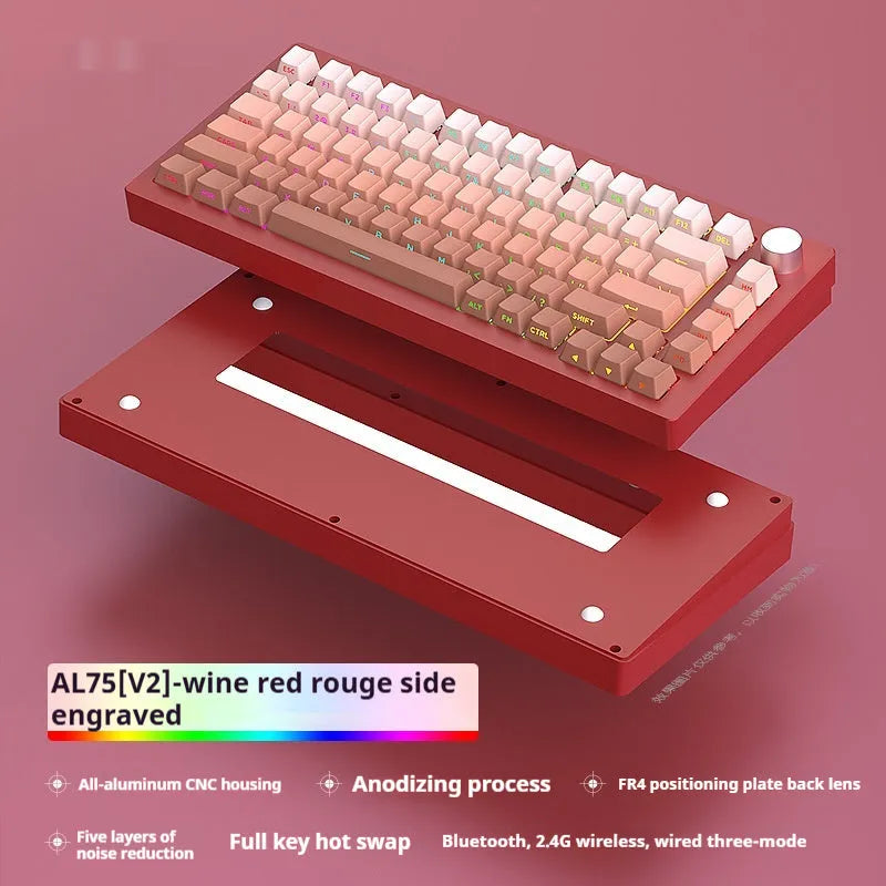 Heiji Snake aluminium mechanical keyboard DIY kit with keycaps and tools on a desk.