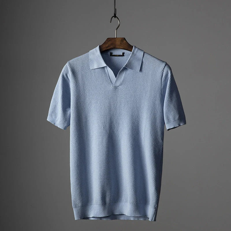 Men's premium cotton V-neck short sleeve top in various colors and sizes