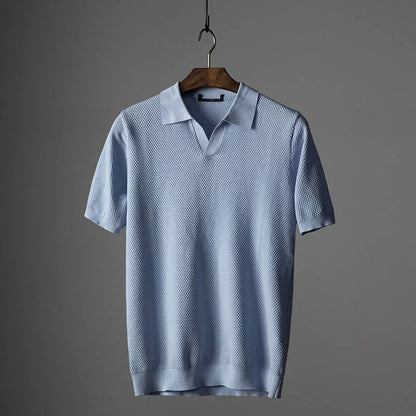 Men's premium cotton V-neck short sleeve top in various colors and sizes