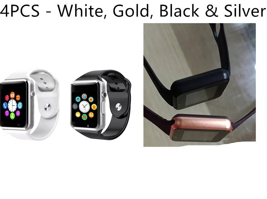 A1 Smart Watch with 1.54-inch screen on wrist showing black colour option with GSM SIM phone functionality