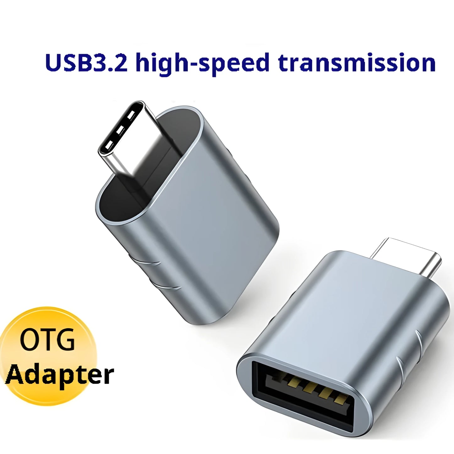 USB C to USB A converter adapter with metallic zinc alloy shell in various colour options