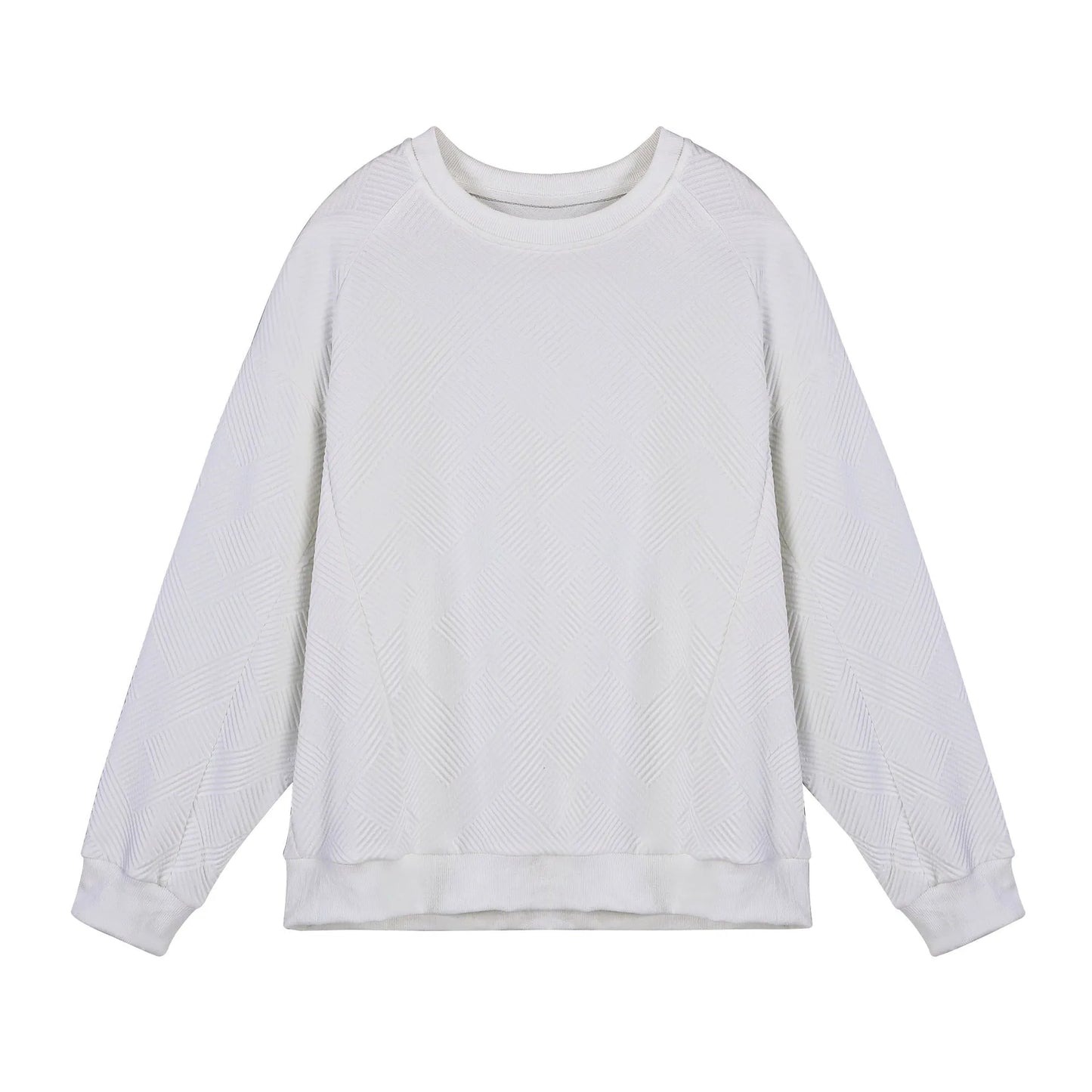 Men's long-sleeved twill Jacquard pullover sweater in loose fit with round neck