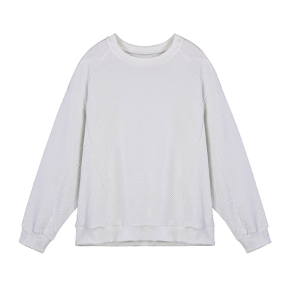 Men's long-sleeved twill Jacquard pullover sweater in loose fit with round neck