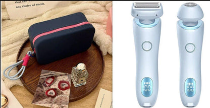 Cordless women's electric shaver with specialized square foil head and hypoallergenic blades for smooth, hair-free skin