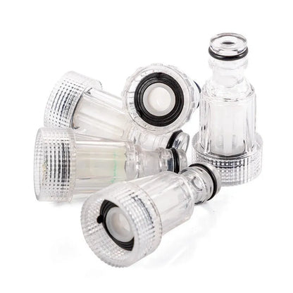 Transparent plastic water inlet joint for Kärcher pressure washer with 3cm diameter