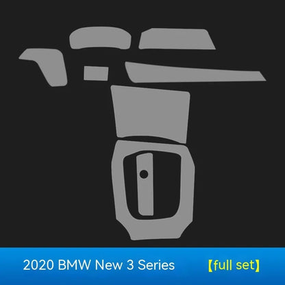 Transparent TPU protective film for BMW 3 Series centre console and dashboard scratch protection