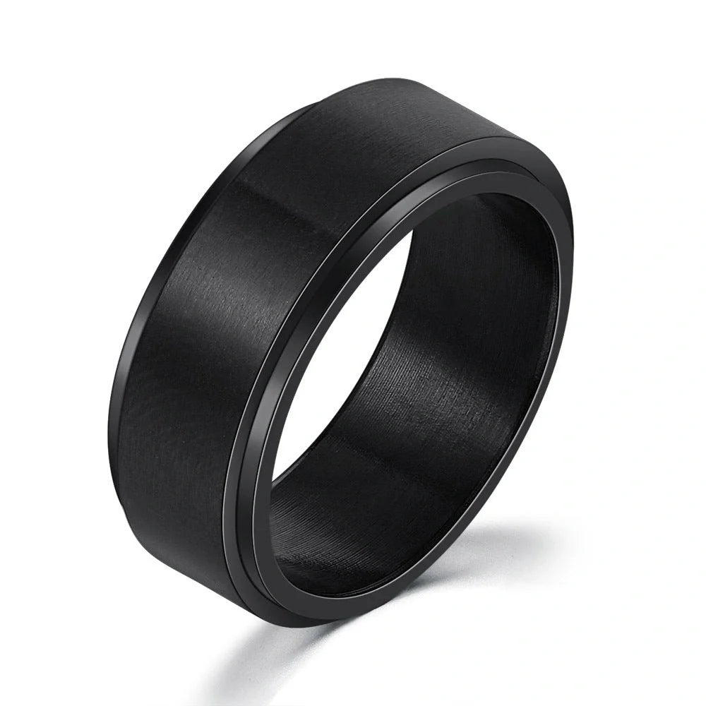 Stylish titanium steel hip hop ring in various colors and sizes