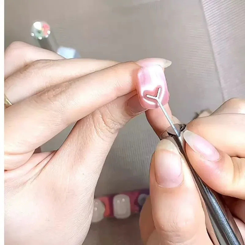Cylindrical 9x30mm metal manicure magnet with Y-shaped bracket for cat eye nail art