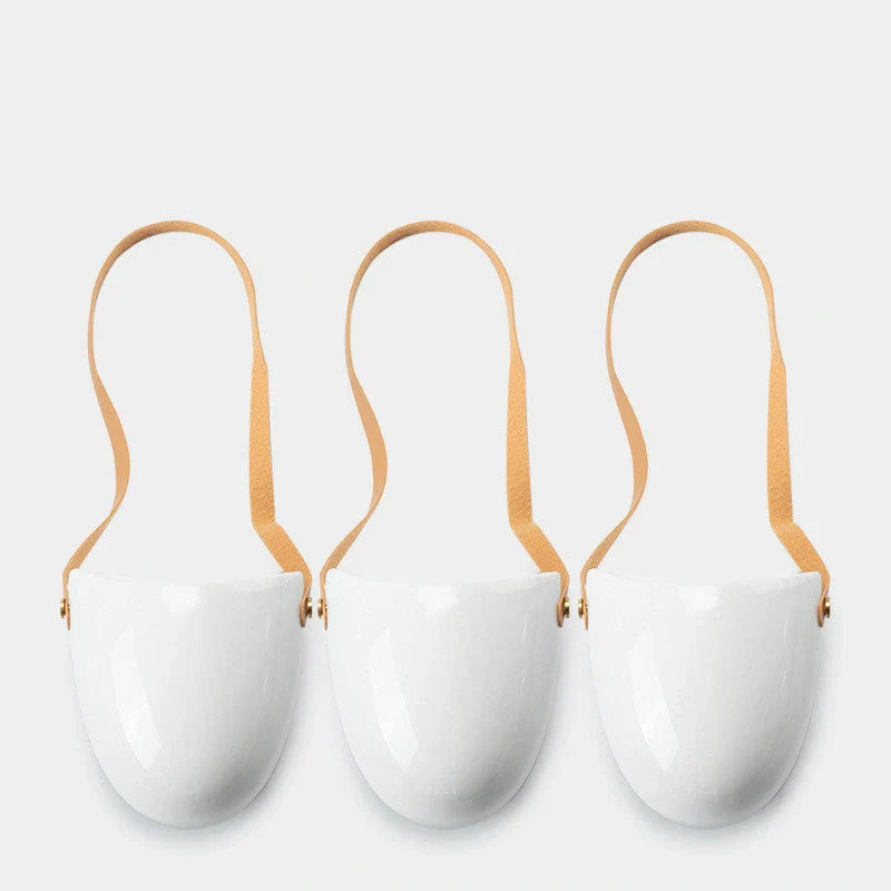 Stylish ceramic wall-mounted flower pot with no-trace nails for easy installation