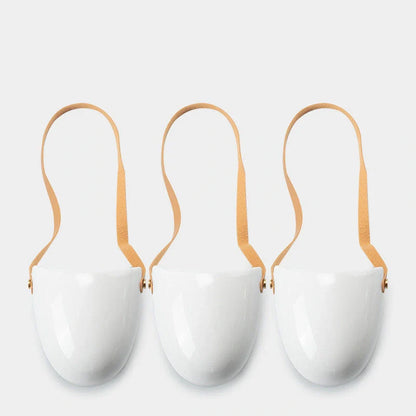 Stylish ceramic wall-mounted flower pot with no-trace nails for easy installation
