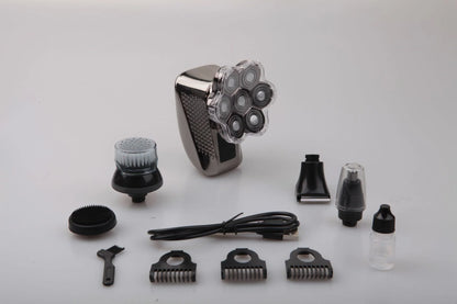 7D floating head electric razor for men with USB charging and waterproof design