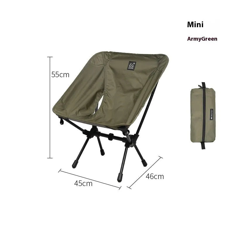 Aluminium alloy folding moon chair in outdoor setting with Oxford cloth seating and foldable frame