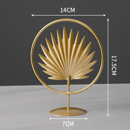 Nordic geometric wrought iron ornament with copper finish measuring 15x20cm