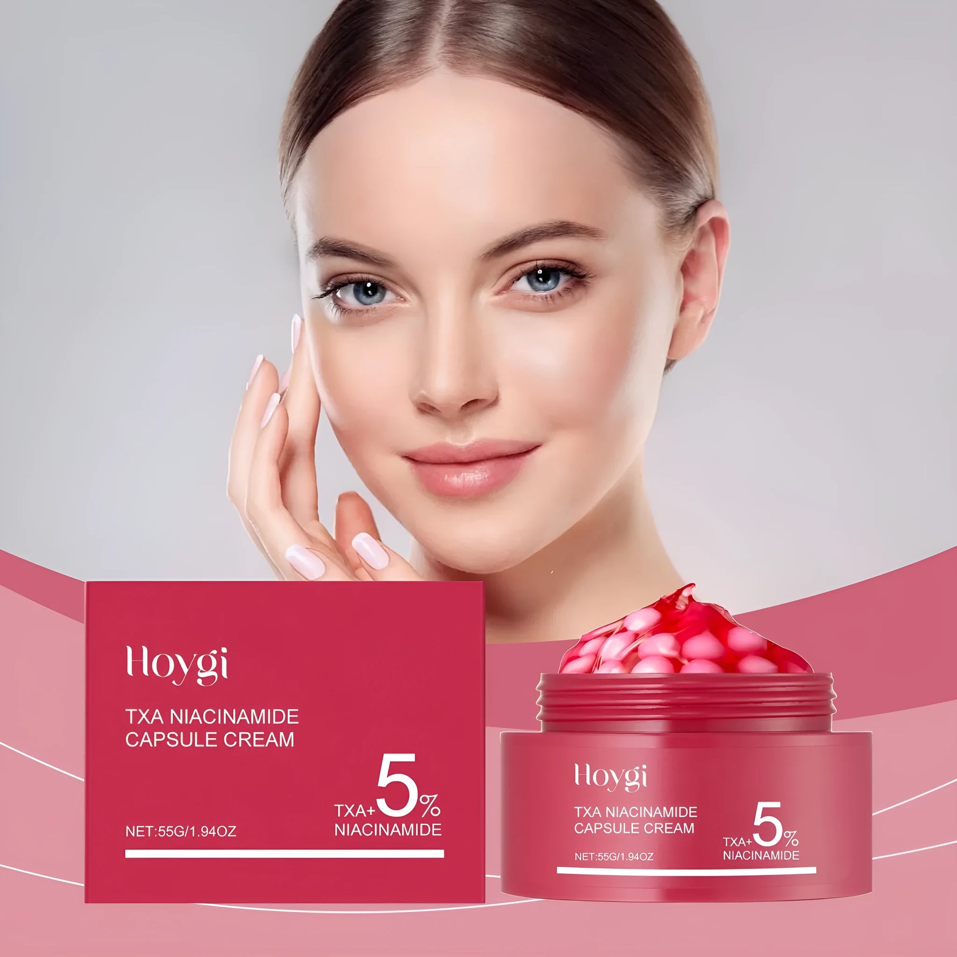 55g jar of nourishing moisturising cream with white ball gel texture