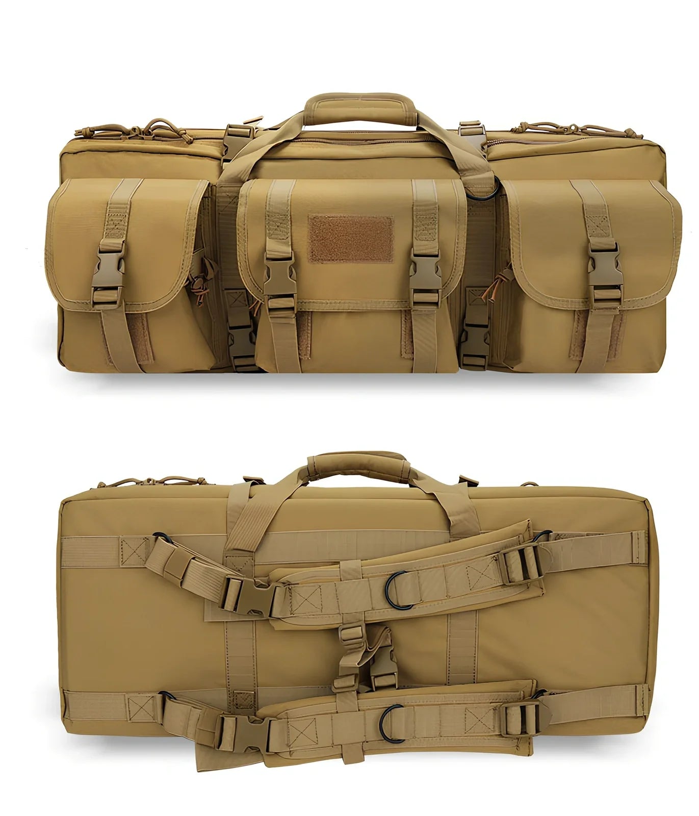 28-inch military tactical fishing bag with four compartments in black camouflage colour