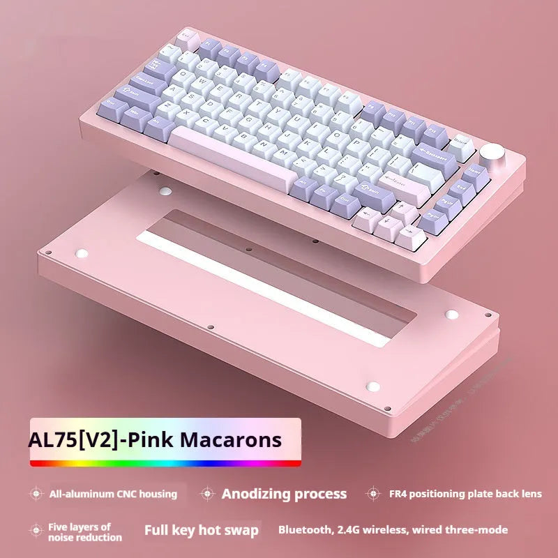 Heiji Snake aluminium mechanical keyboard DIY kit with keycaps and tools on a desk.