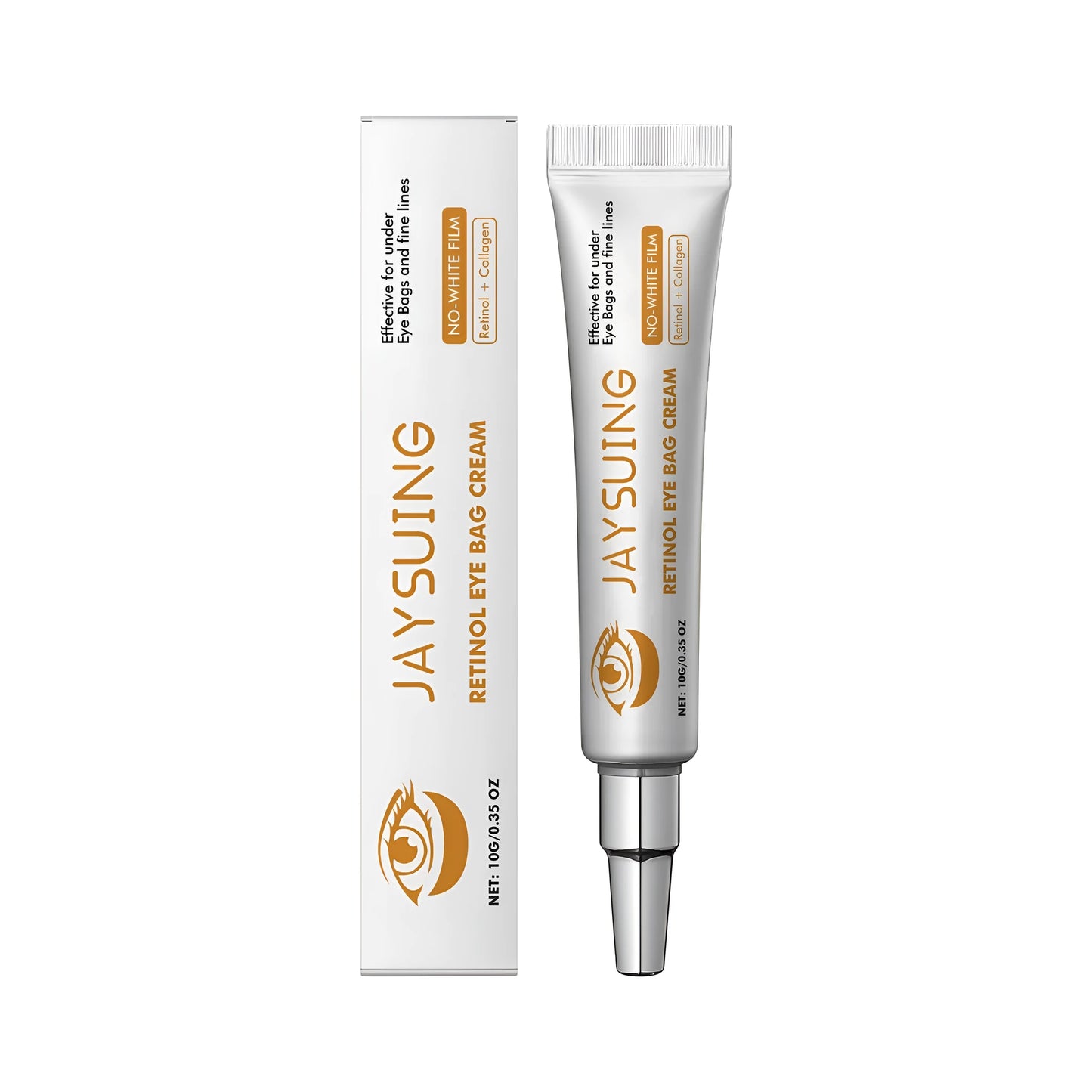 10g tube of retinol anti-aging eye cream for dark circles and wrinkles.