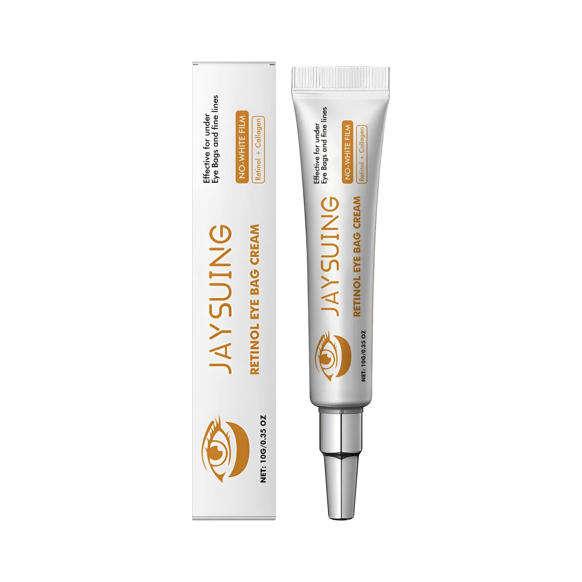 10g tube of retinol anti-aging eye cream for dark circles and wrinkles.