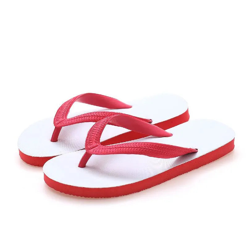 Fish label design rubber beach flip-flops with non-slip soles in four colour options