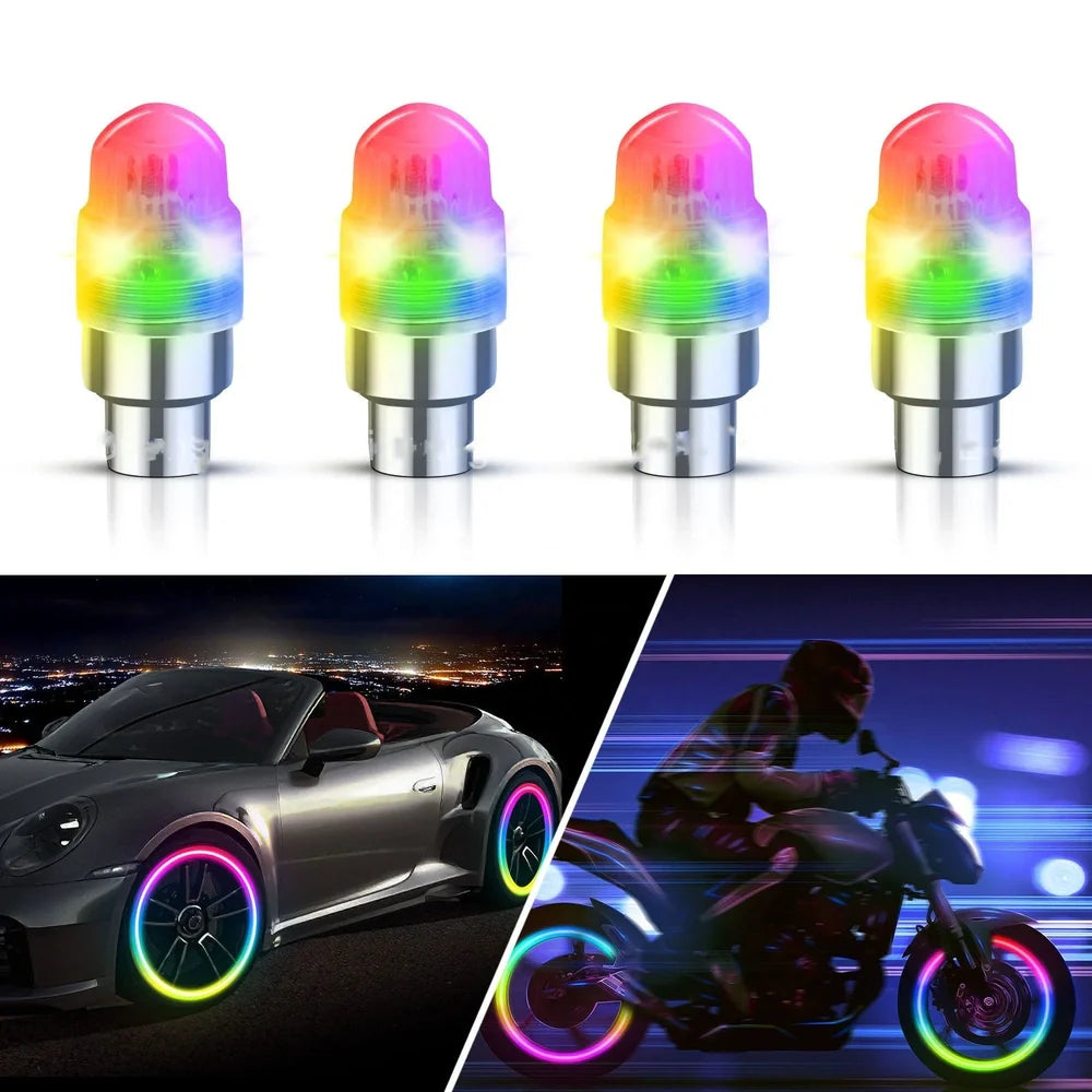 LED wheel valve lights with 4cm diameter ABS construction for bicycle motorcycle installation