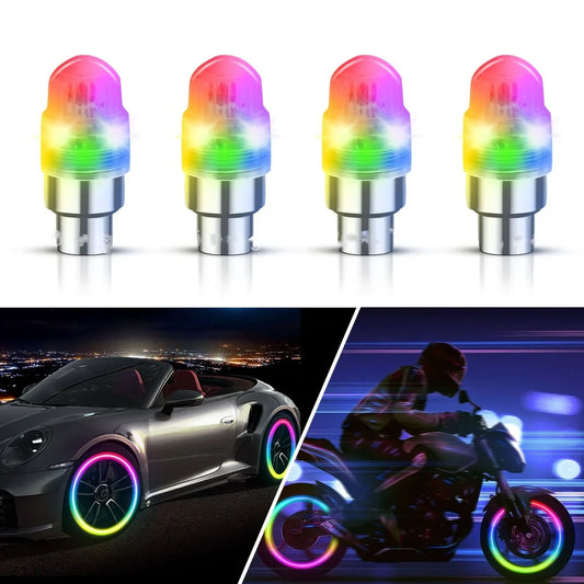 LED wheel valve lights with 4cm diameter ABS construction for bicycle motorcycle installation