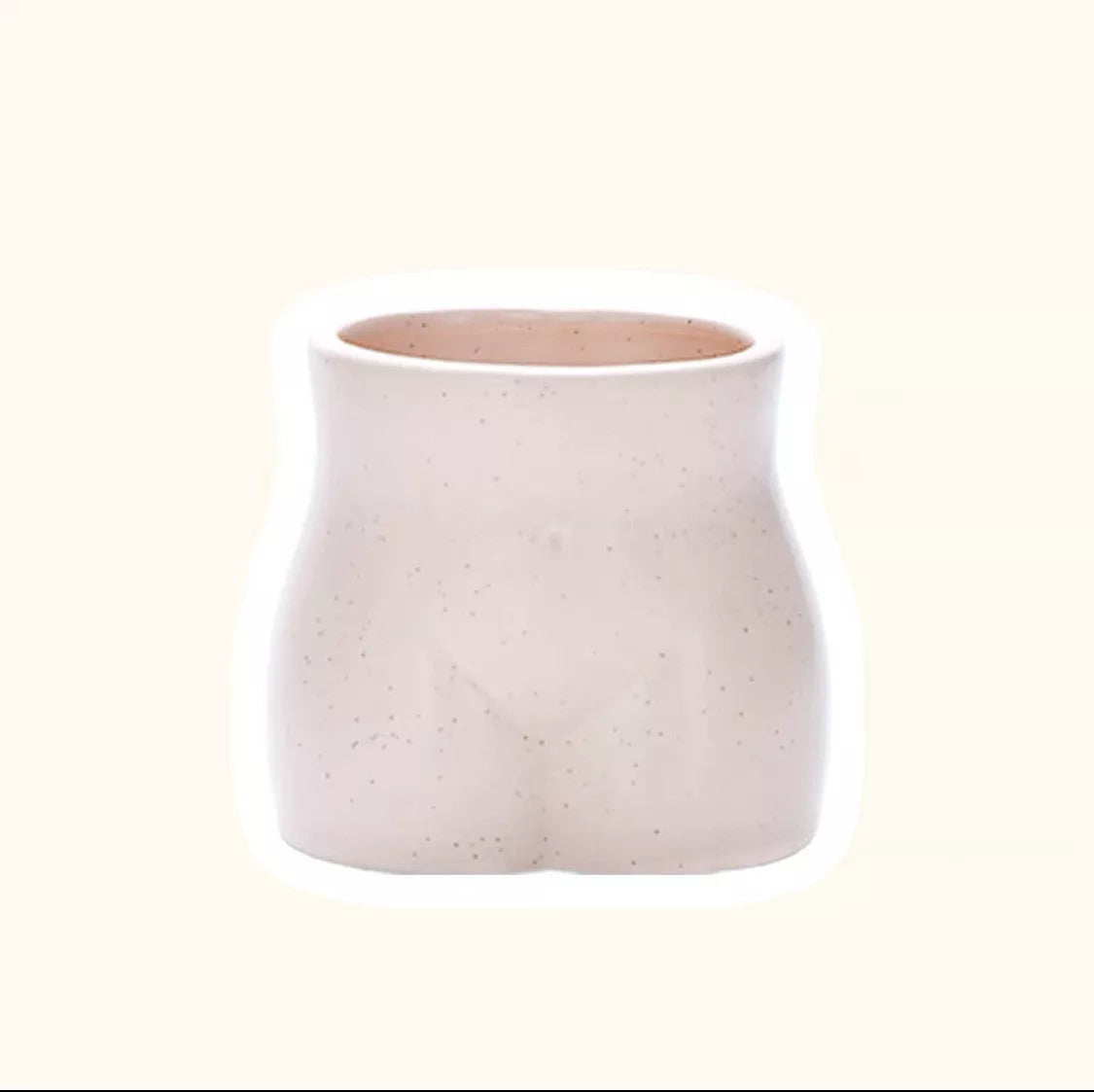 Handmade human body ceramic vase with glazing finish in pink and black dots or plain white