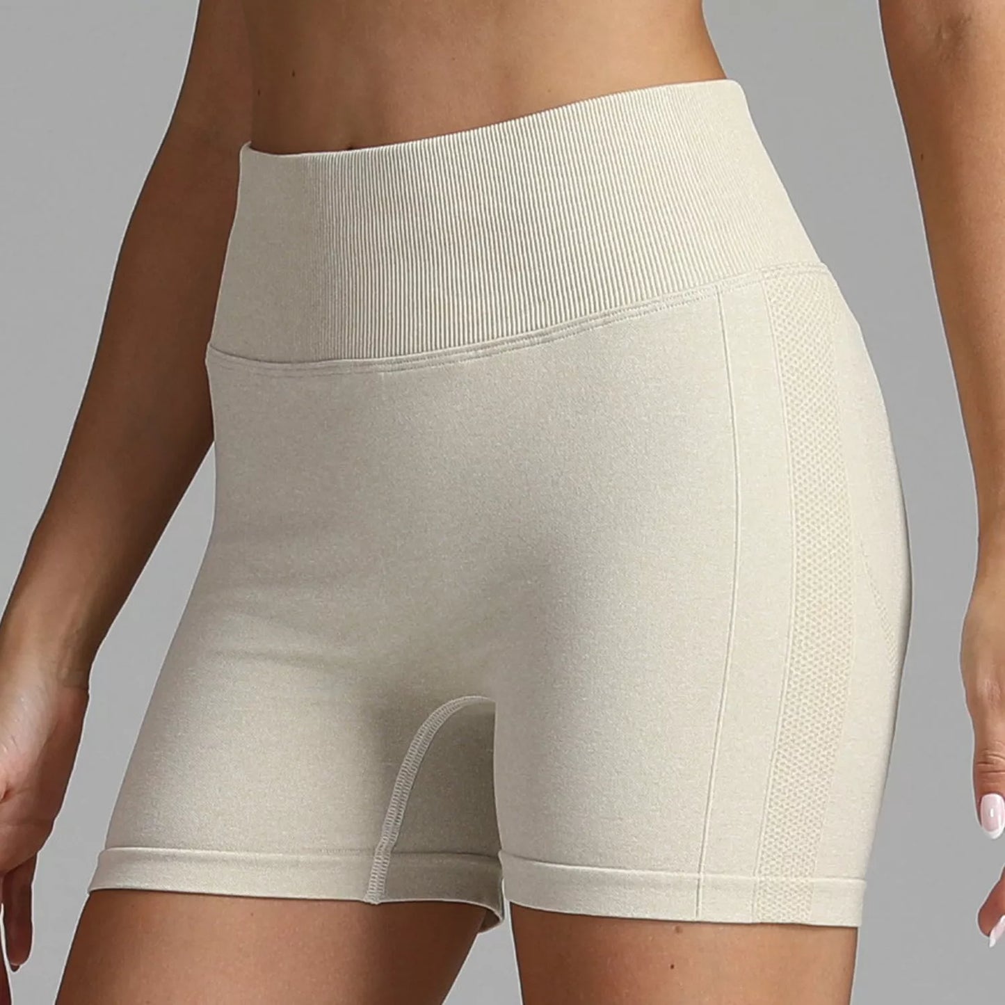 High waist seamless yoga shorts for women with hip-lifting design in various colors