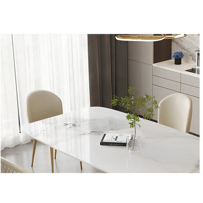 Stainless steel dining table with bright slate finish measuring 130cm long by 70cm wide