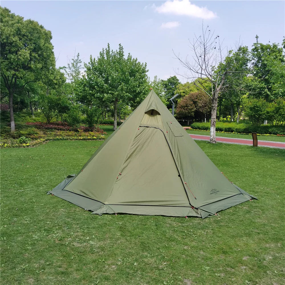 400PRO Winter Snow Skirt Camping Tent in army green, brown, and grey curtain yarn options