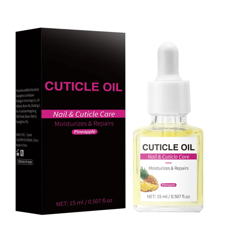 Moisturising nail cuticle oil 15ml nail care solution for soft cuticle cleaning and hydration with dropper bottle applicator for targeted treatment