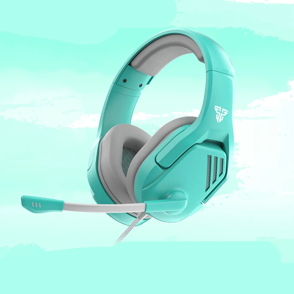 MH86 black and white esports gaming headset with detachable microphone and over-ear design