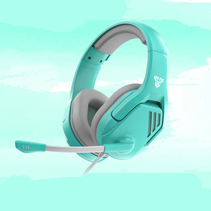 MH86 black and white esports gaming headset with detachable microphone and over-ear design