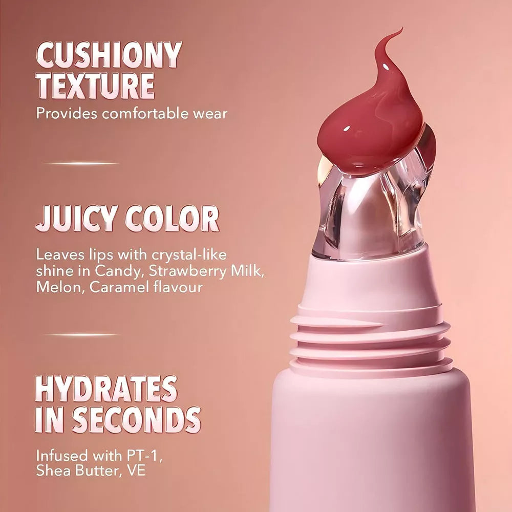 4-Color Brightening Lip Balm with moisturizing and exfoliating benefits in compact design